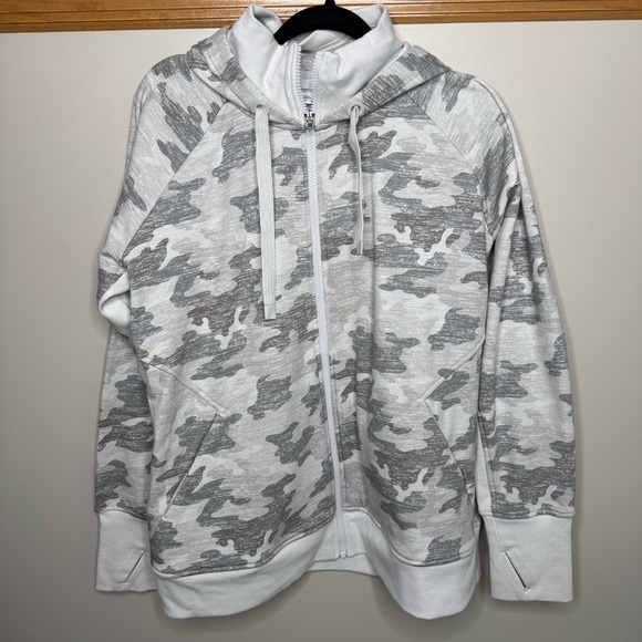 Athleta Gray Camo triumph zip up  Hoodie 1X - Picture 1 of 8